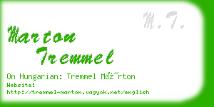 marton tremmel business card